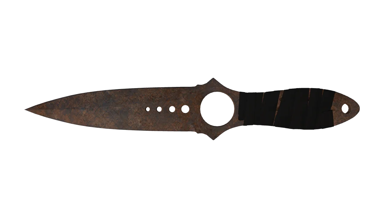 ★ Skeleton Knife | Rust Coat (Battle-Scarred) — Dust II light, front