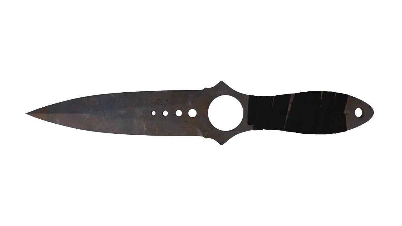 ★ Skeleton Knife | Rust Coat (Well-Worn) — Dust II light, front