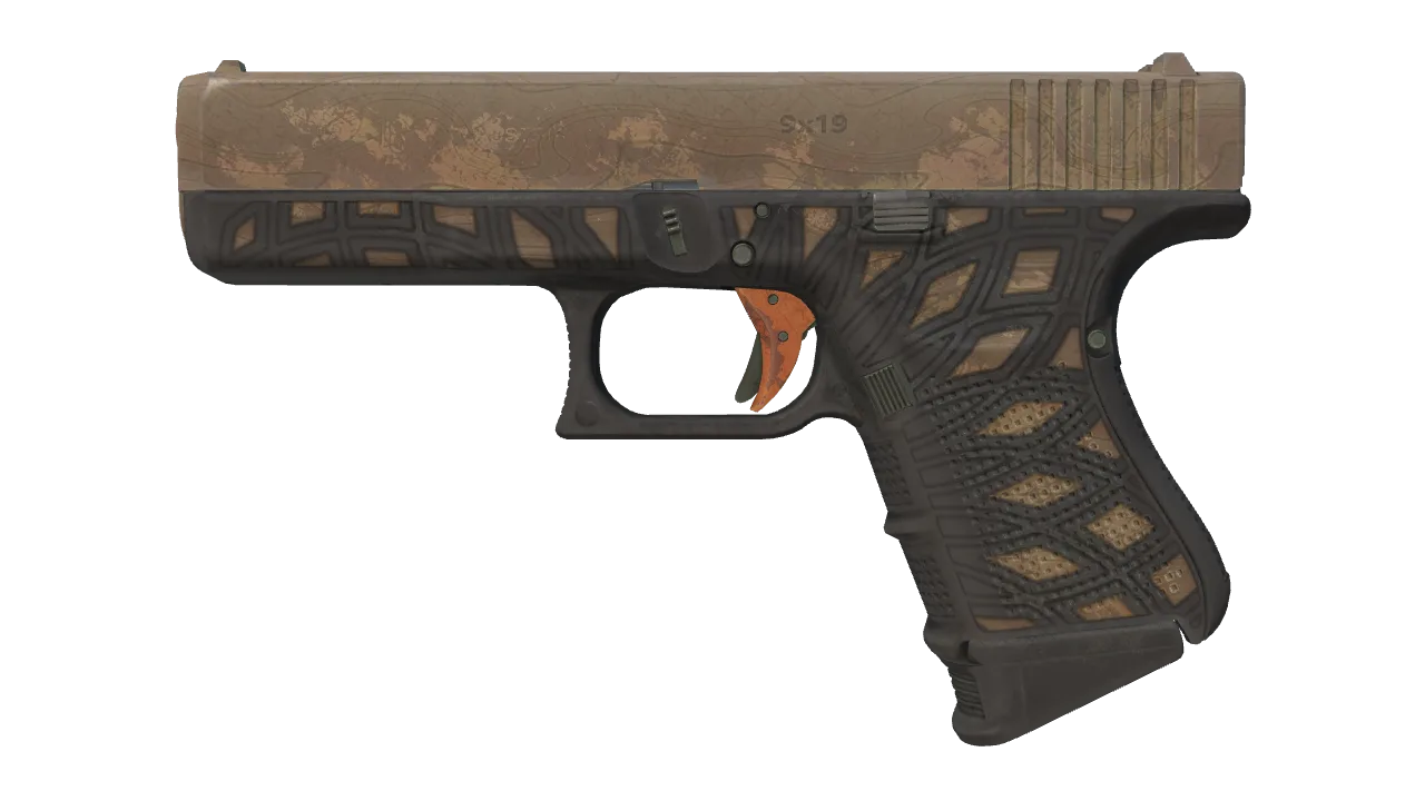 Souvenir Glock-18 | Ifrit Lattice (Battle-Scarred) — Dust II light, front