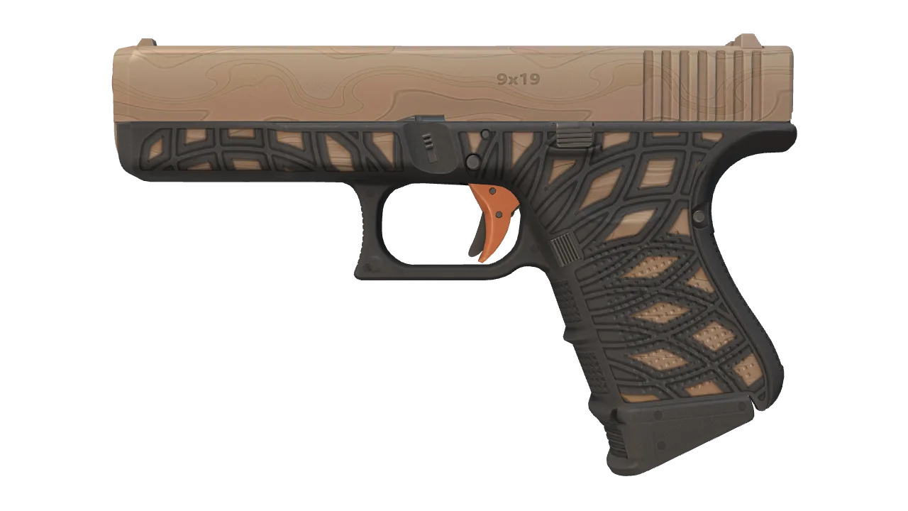 Glock-18 | Ifrit Lattice (Factory New) — Dust II light, front