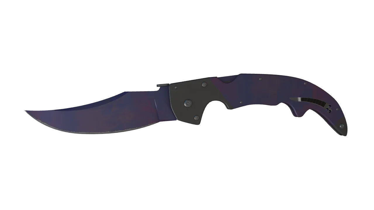 ★ Falchion Knife | Doppler (Black Pearl) (Minimal Wear) — Dust II light, front
