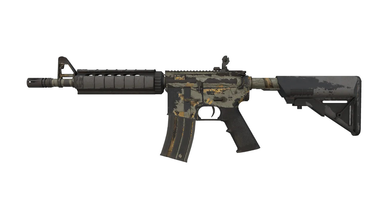 M4A4 | Modern Hunter (Well-Worn) — Dust II light, front