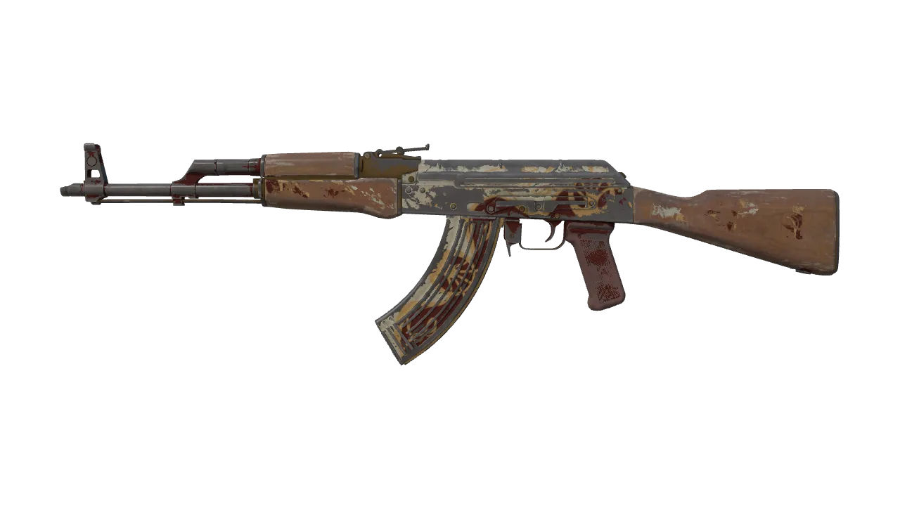 AK-47 | Nouveau Rouge (Battle-Scarred) — Dust II light, front
