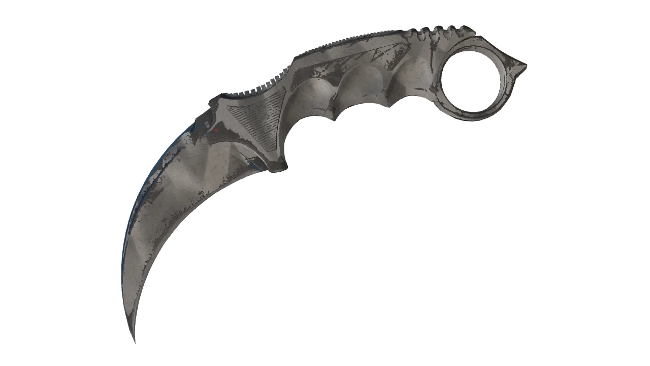 ★ Karambit | Urban Masked (Well-Worn) — Dust II light, front