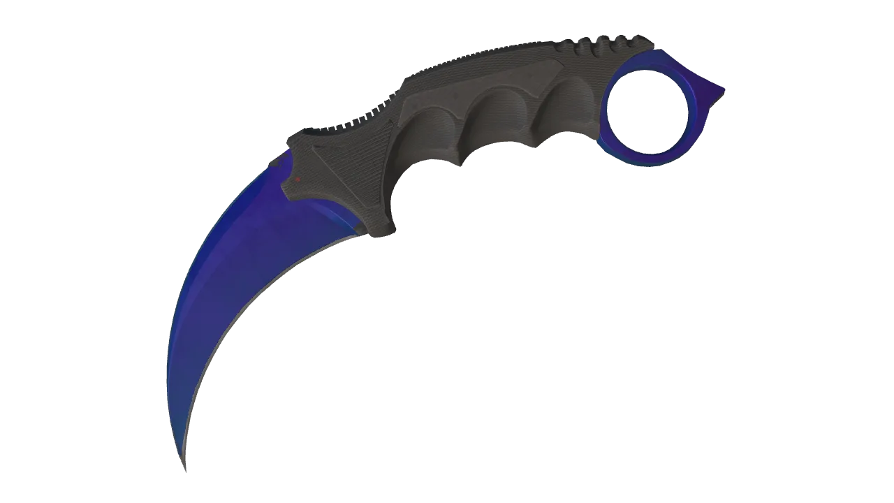 Karambit | Doppler (Sapphire) seed #218, front