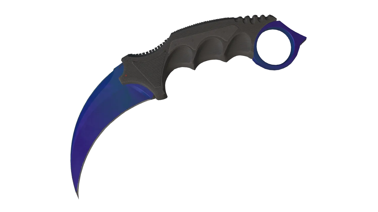 Karambit | Doppler (Sapphire) seed #370, front