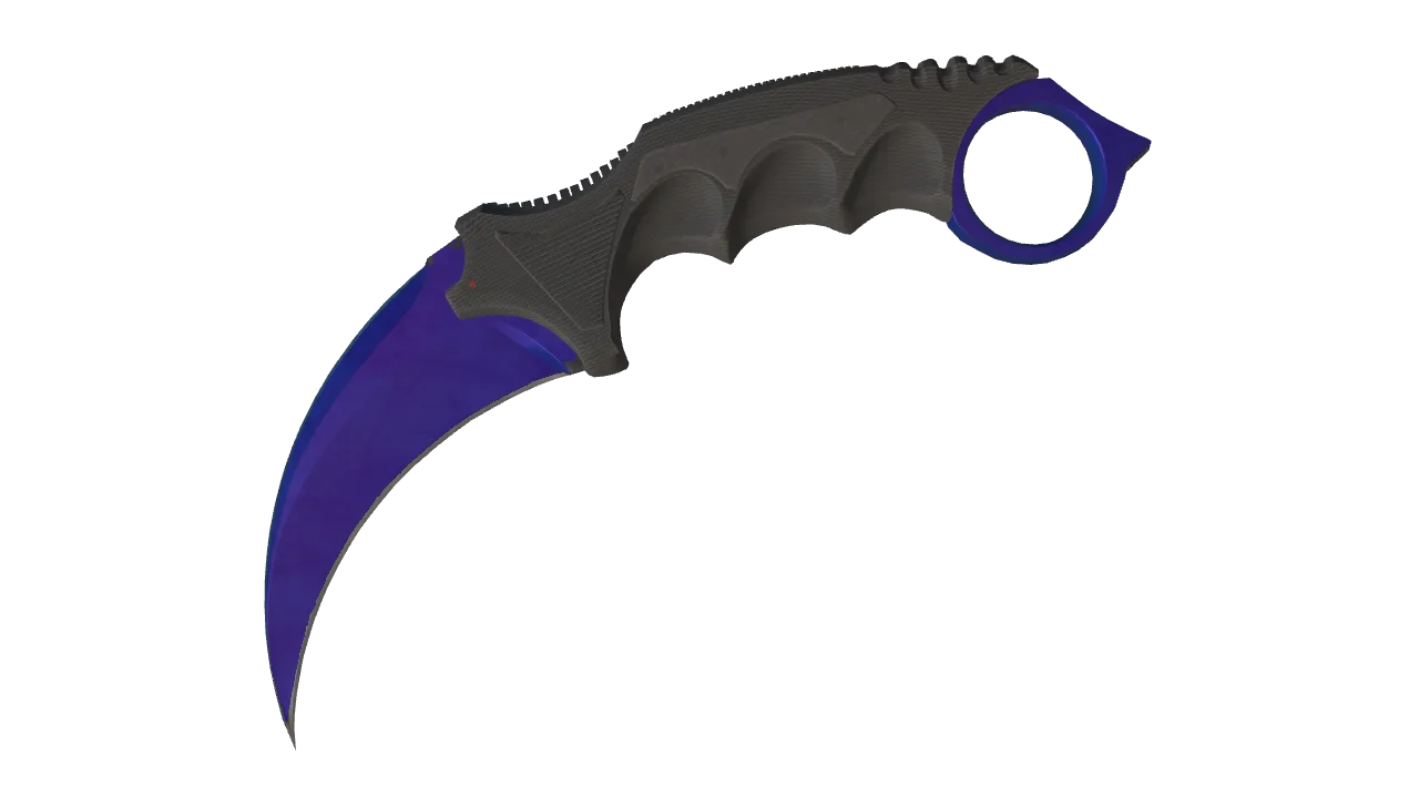 Karambit | Doppler (Sapphire) seed #385, front