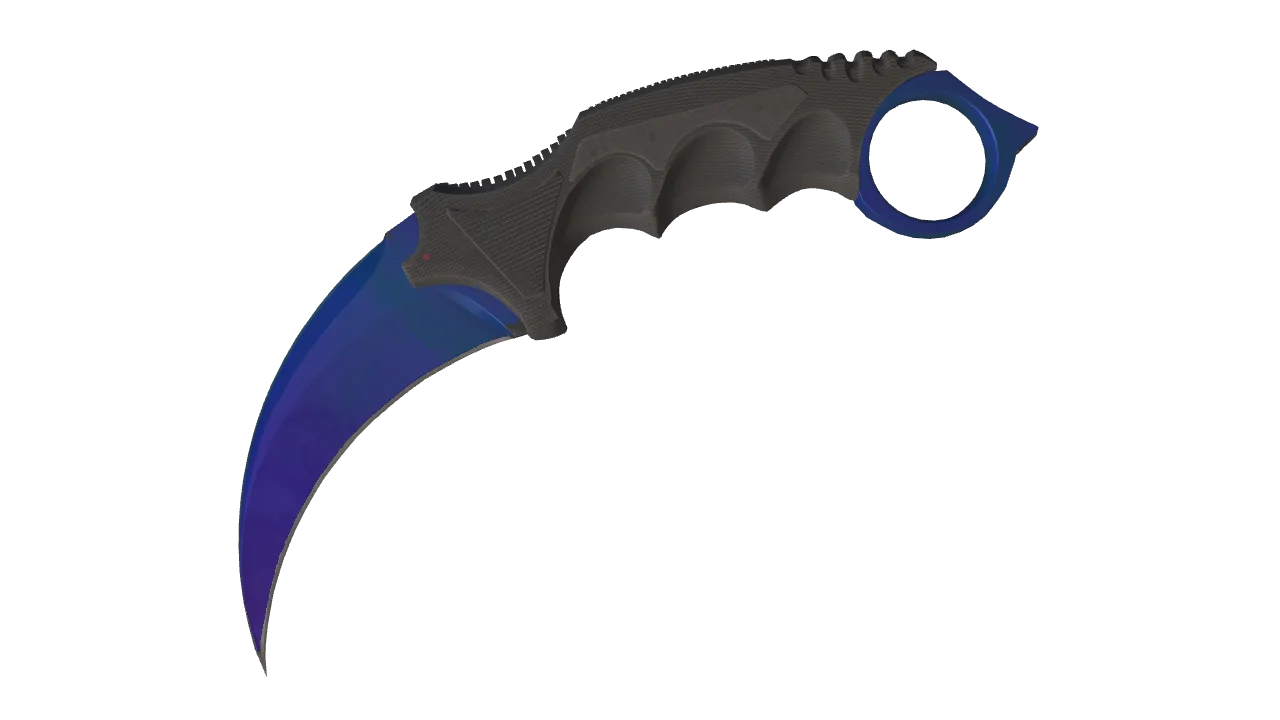 Karambit | Doppler (Sapphire) seed #412, front