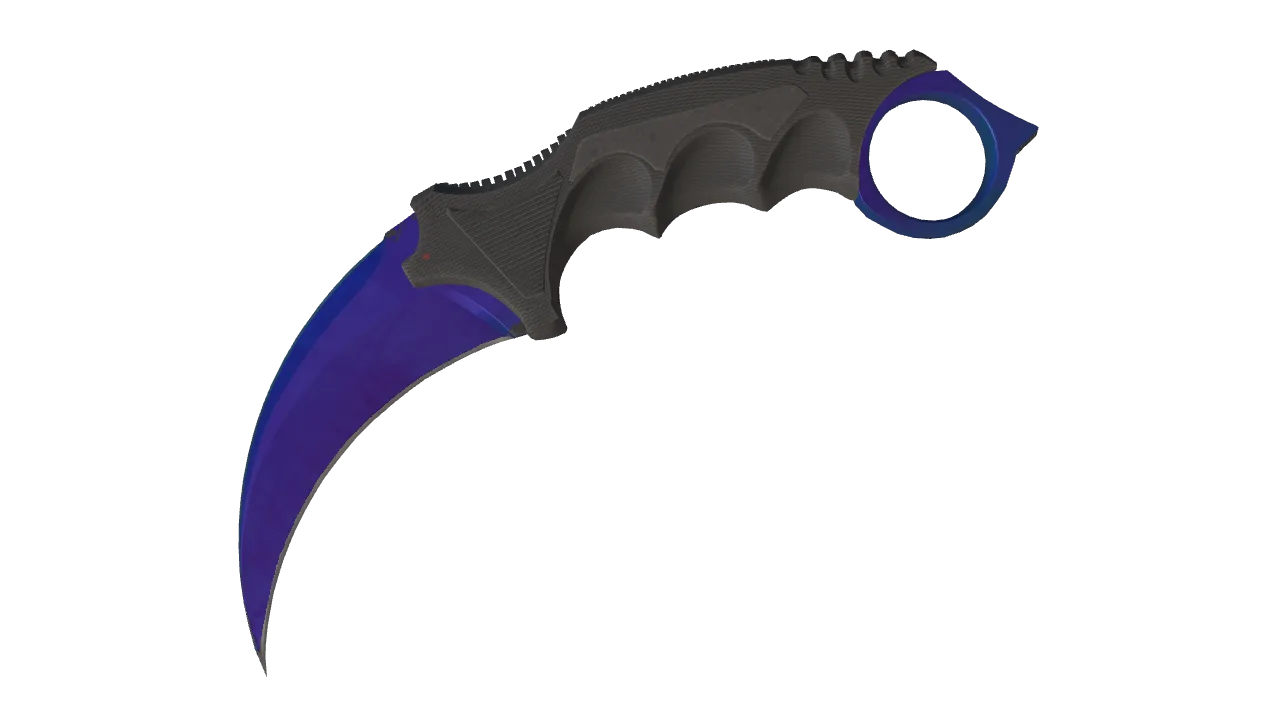 Karambit | Doppler (Sapphire) seed #421, front