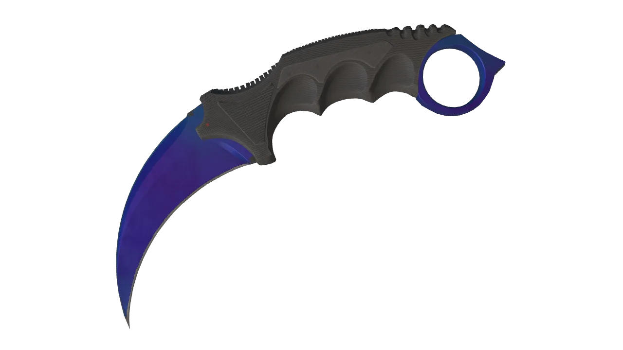 Karambit | Doppler (Sapphire) seed #523, front