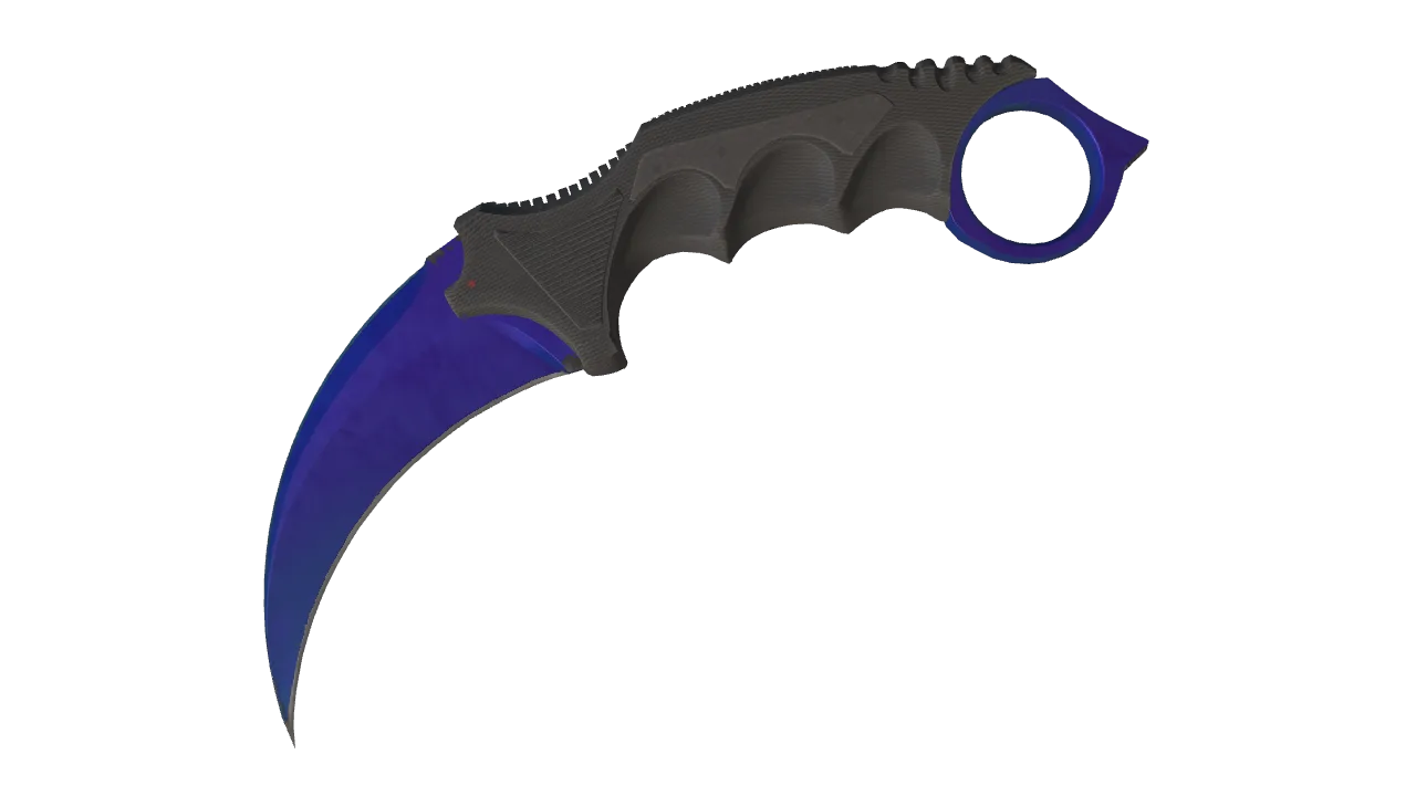 Karambit | Doppler (Sapphire) seed #999, front