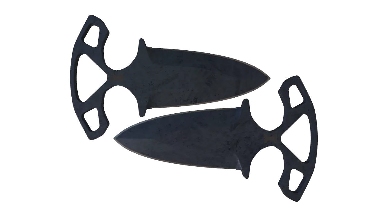 ★ Shadow Daggers | Blue Steel (Field-Tested) — Dust II light, front