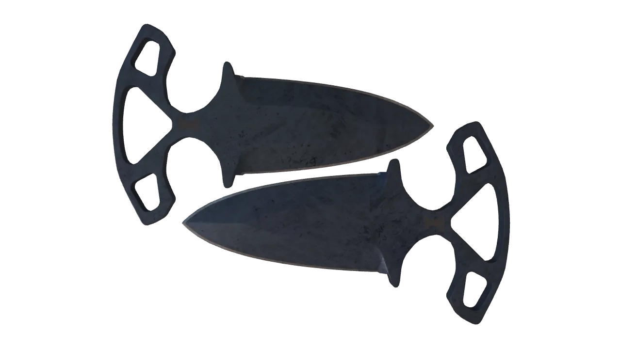 ★ Shadow Daggers | Blue Steel (Minimal Wear) — Dust II light, front