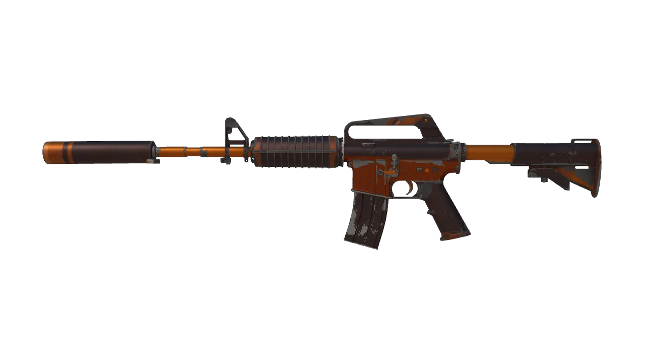 M4A1-S | Atomic Alloy (Well-Worn) — Dust II light, front