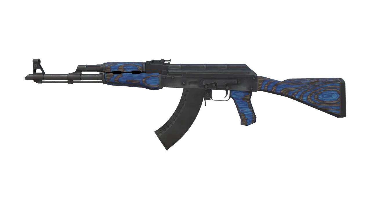 AK-47 | Blue Laminate (Field-Tested) — Dust II light, front
