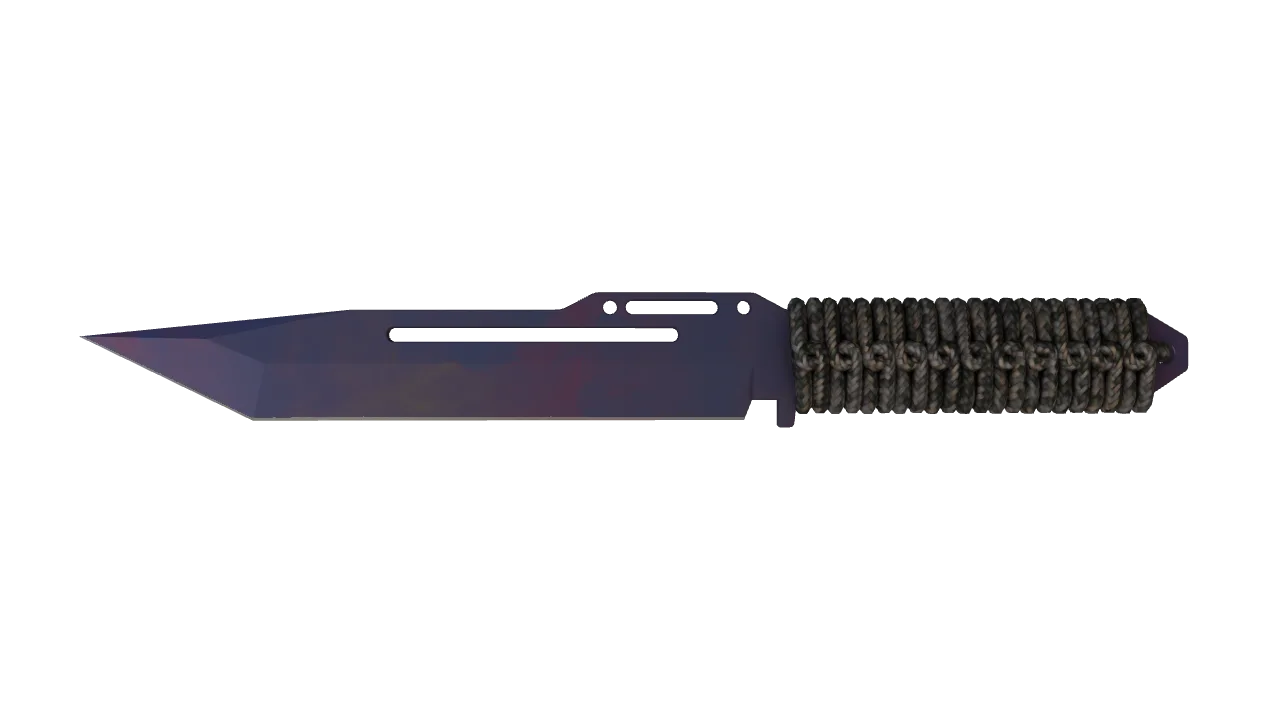 ★ Paracord Knife | Doppler (Black Pearl) (Minimal Wear) — Dust II light, front