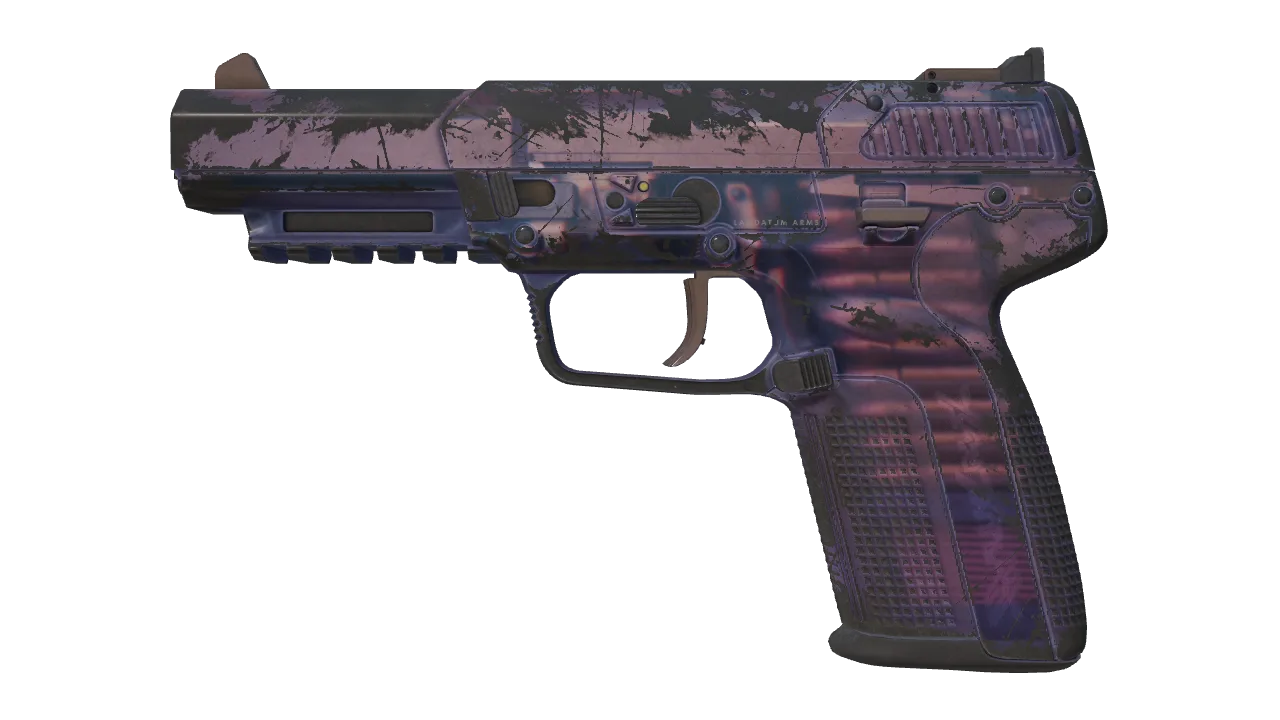 StatTrak™ Five-SeveN | Dark Polymer (Well-Worn) — Dust II light, front