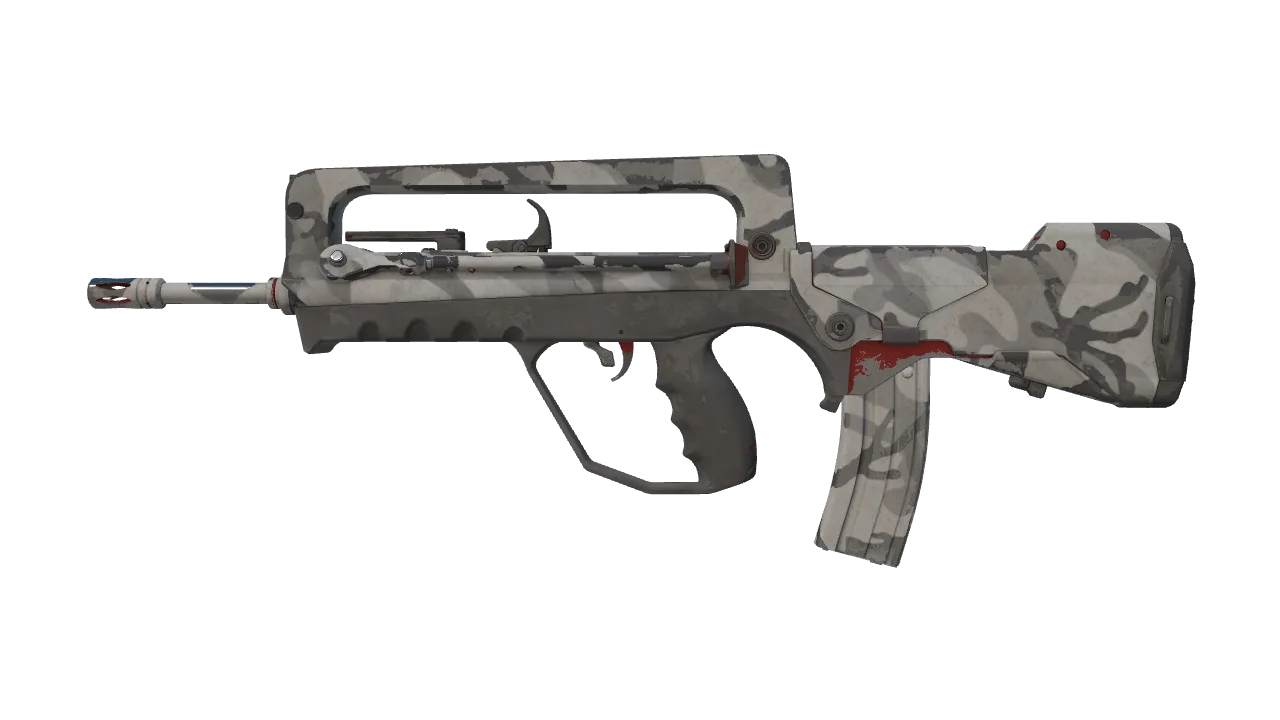 FAMAS | Grey Ghost (Battle-Scarred) — Dust II light, front