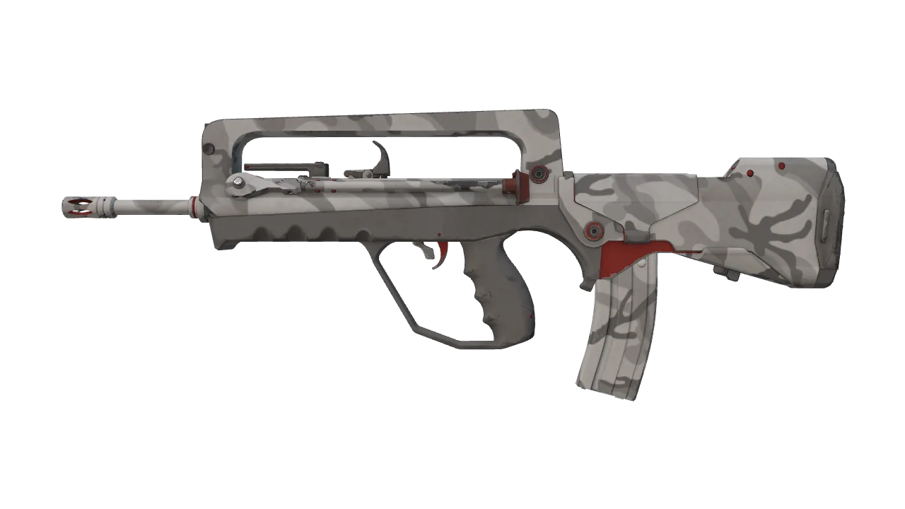 Souvenir FAMAS | Grey Ghost (Field-Tested) — Dust II light, front