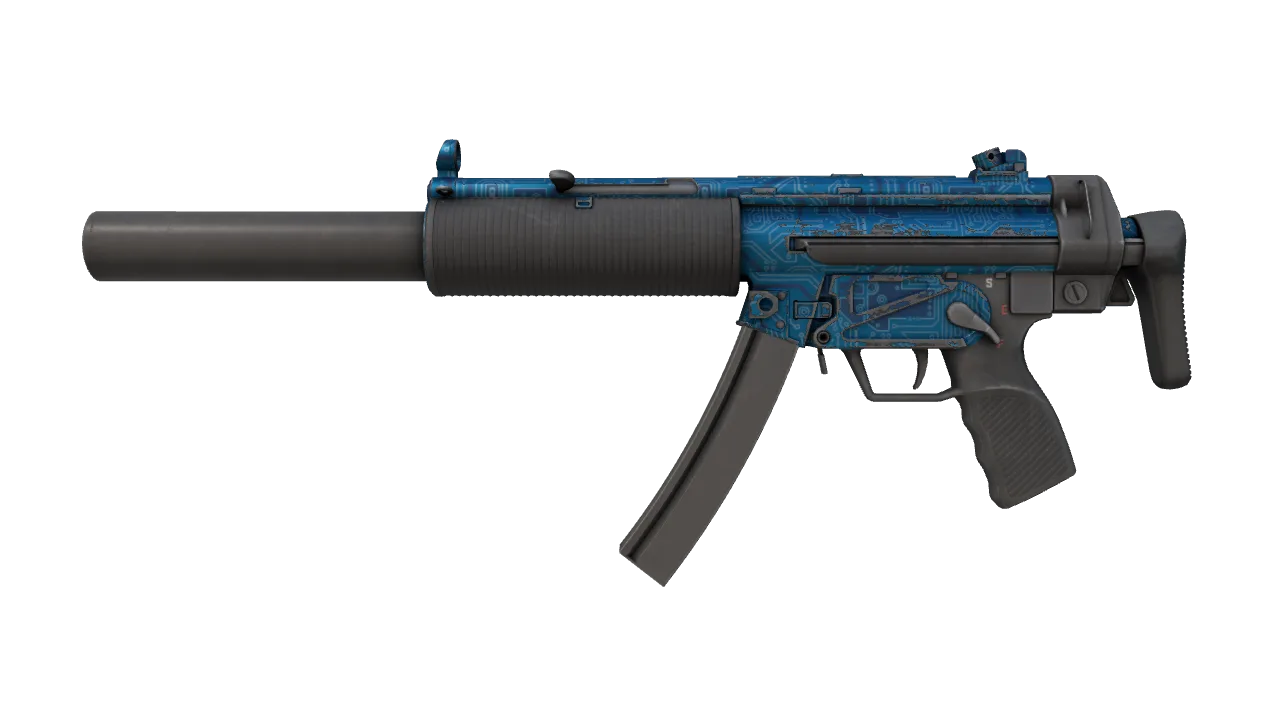MP5-SD | Co-Processor (Well-Worn) — Dust II light, front