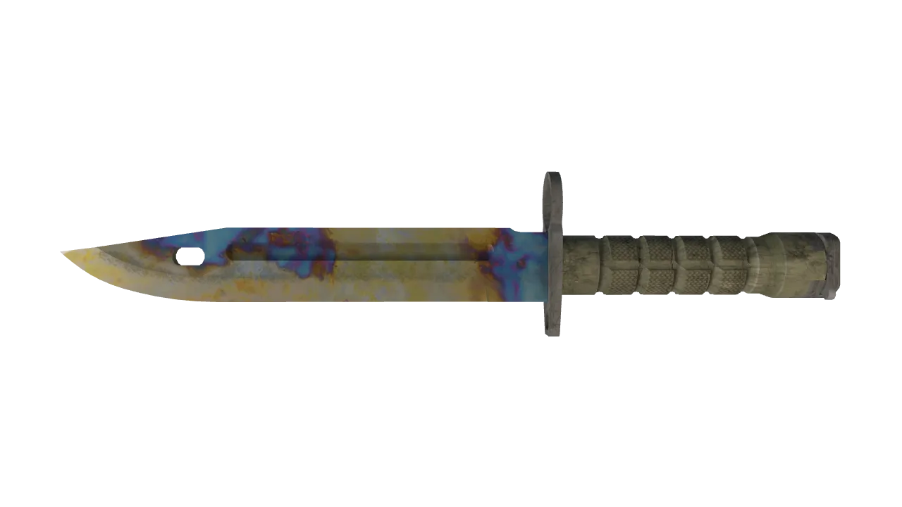 ★ Bayonet | Case Hardened (Field-Tested) — Dust II light, front