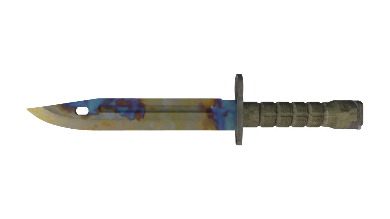 StatTrak™ ★ Bayonet | Case Hardened (Minimal Wear) — Dust II light, front