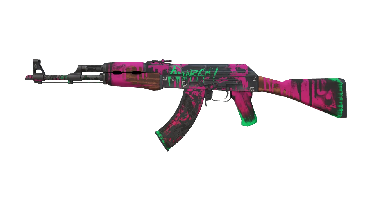 Souvenir AK-47 | Neon Revolution (Battle-Scarred) — Dust II light, front