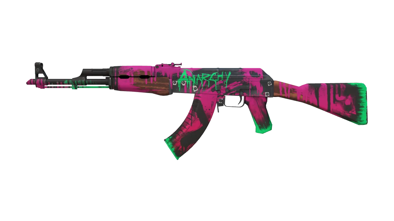 Souvenir AK-47 | Neon Revolution (Minimal Wear) — Dust II light, front