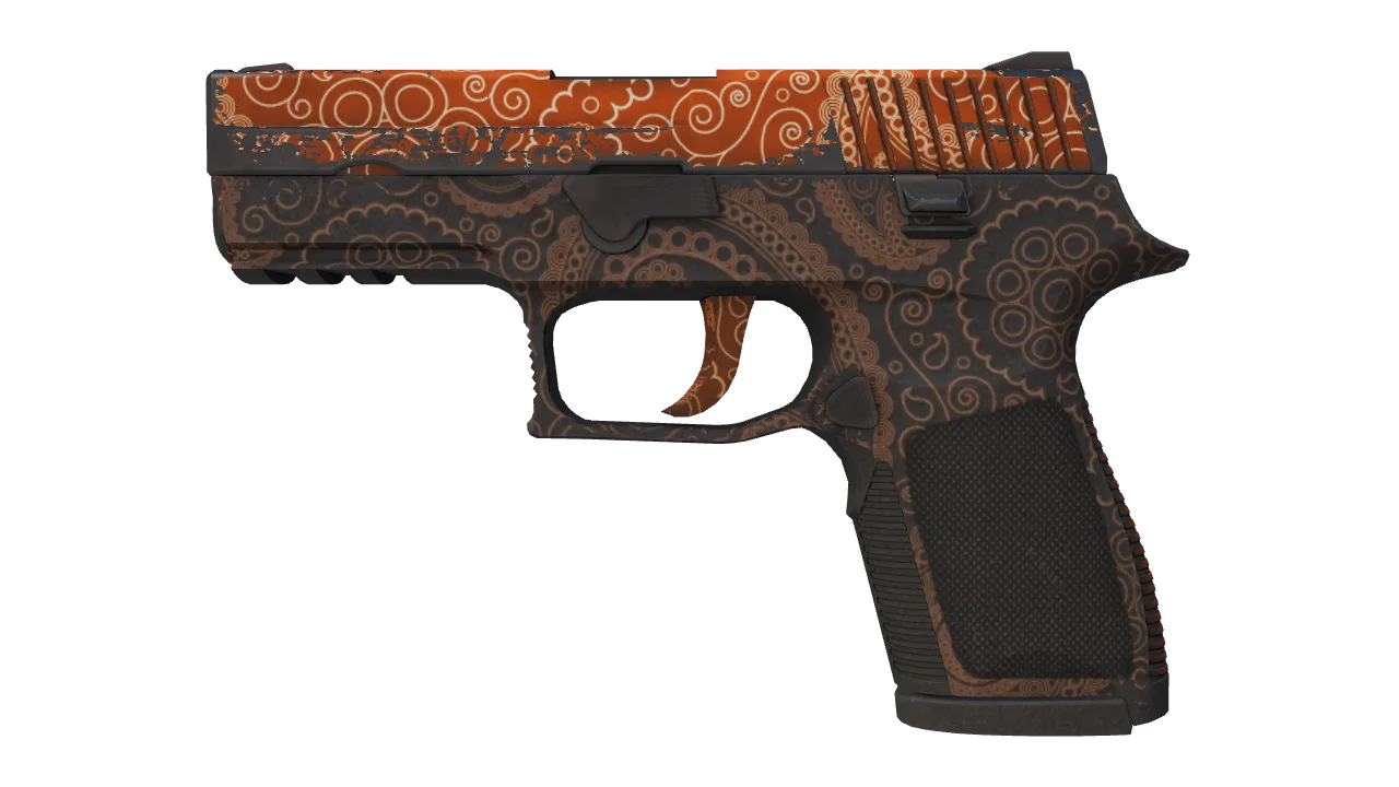 StatTrak™ P250 | Mehndi (Battle-Scarred) — Dust II light, front