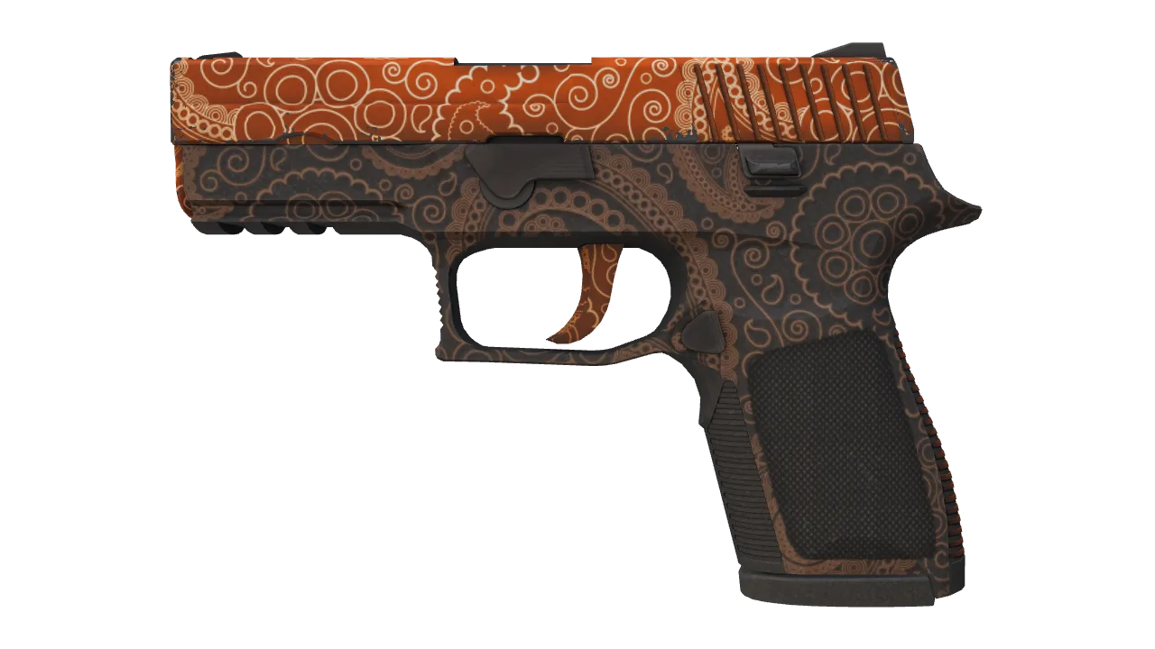 StatTrak™ P250 | Mehndi (Minimal Wear) — Dust II light, front