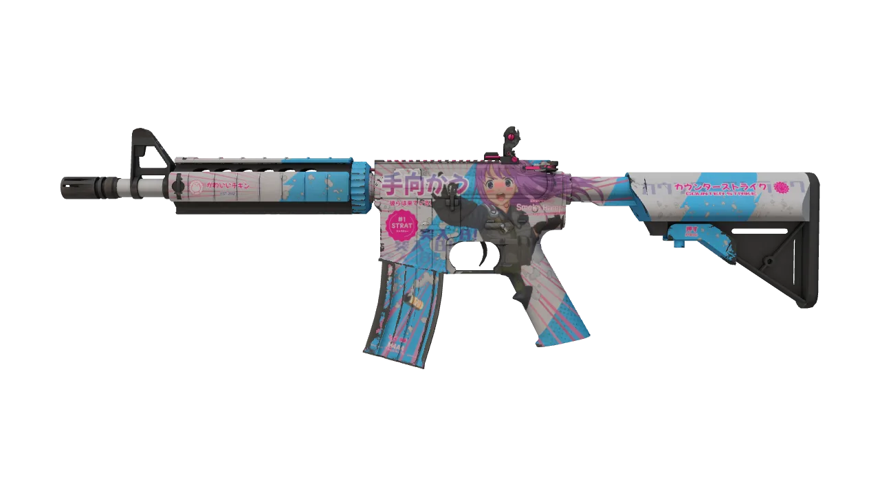StatTrak™ M4A4 | Temukau (Field-Tested) — Dust II light, front
