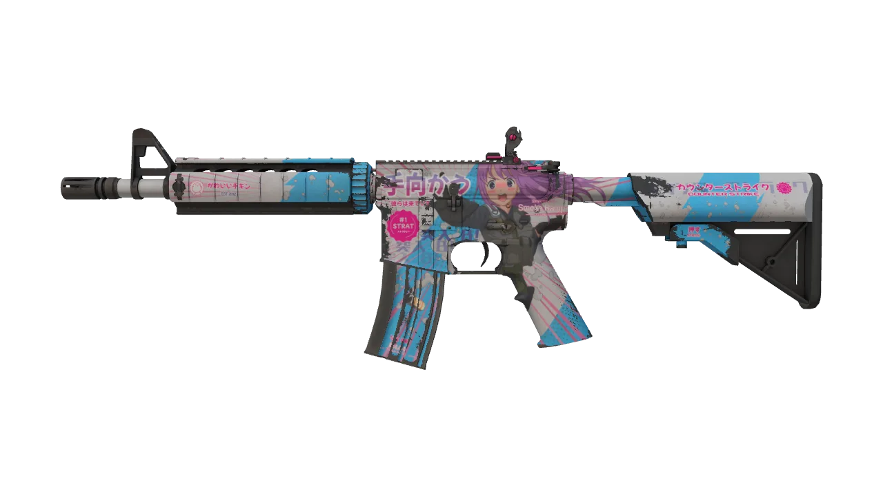 Souvenir M4A4 | Temukau (Well-Worn) — Dust II light, front