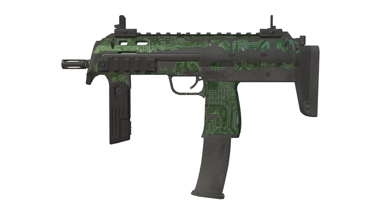 Souvenir MP7 | Motherboard (Battle-Scarred) — Dust II light, front