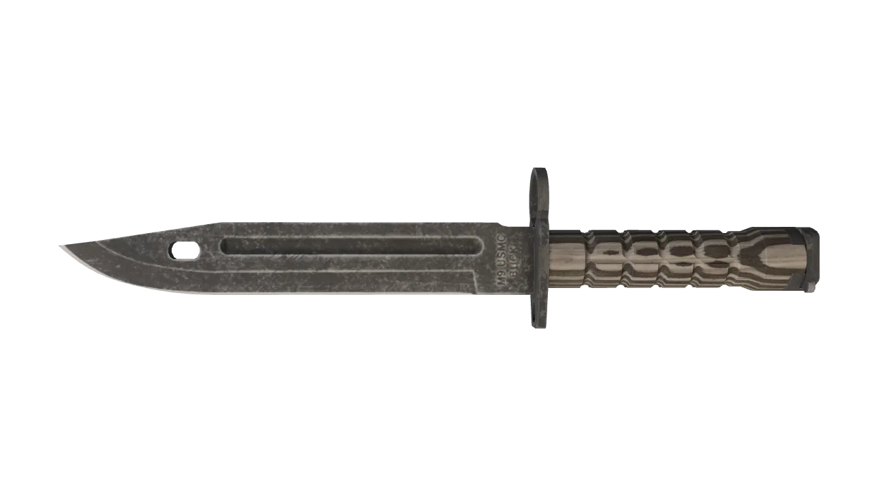 StatTrak™ ★ Bayonet | Black Laminate (Field-Tested) — Dust II light, front