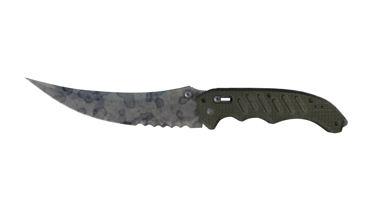StatTrak™ ★ Flip Knife | Stained (Field-Tested) — Dust II light, front