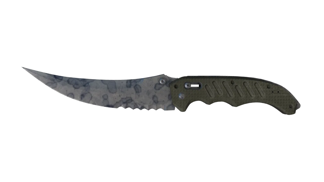 ★ Flip Knife | Stained (Minimal Wear) — Dust II light, front