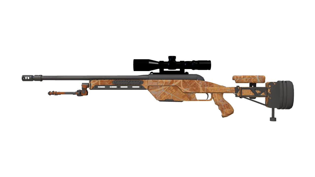 SSG 08 | Threat Detected (Minimal Wear) — Dust II light, front