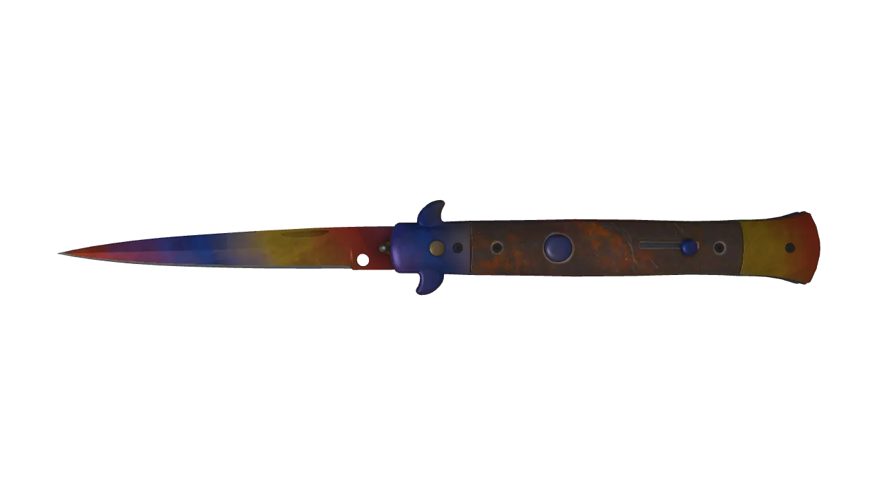 ★ Stiletto Knife | Marble Fade (Minimal Wear) — Dust II light, front