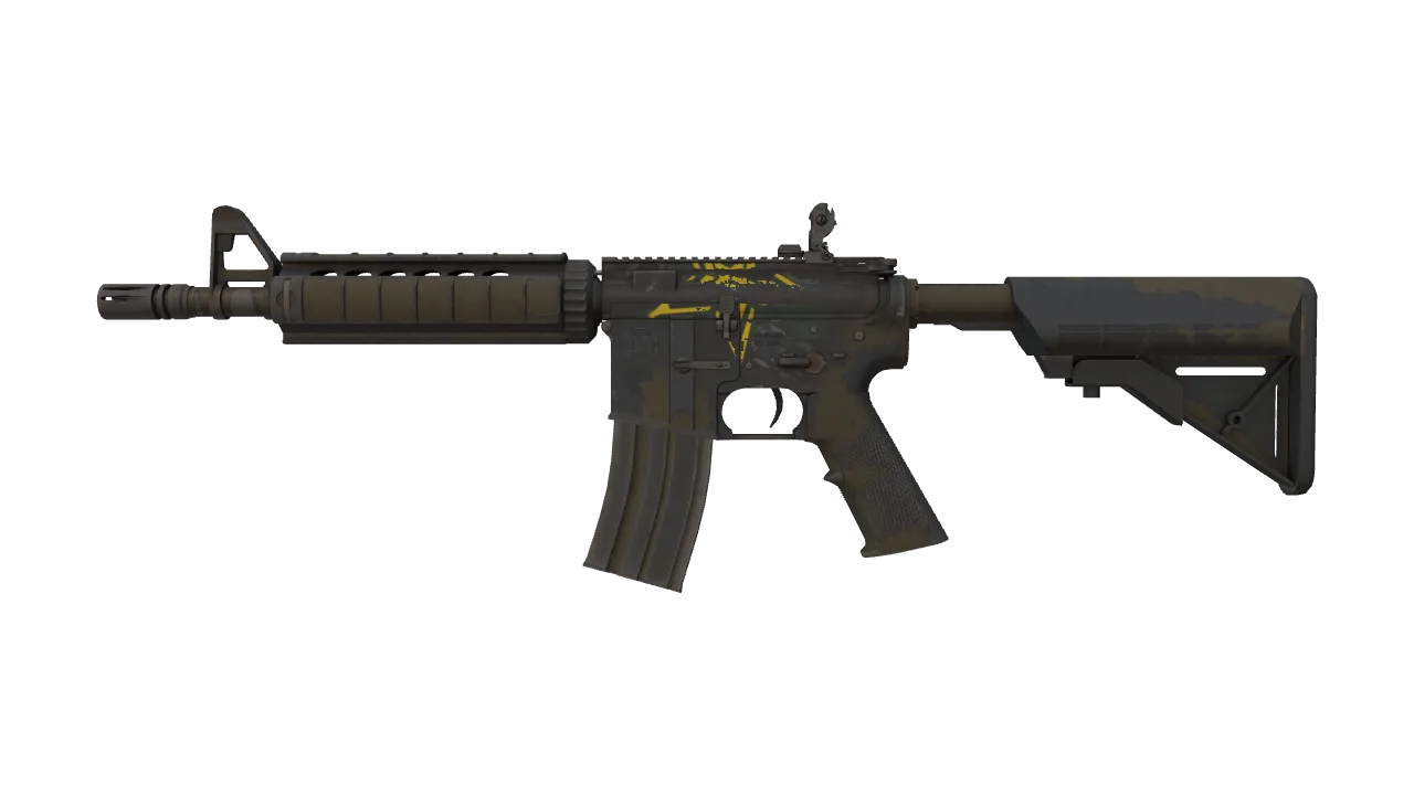 M4A4 | Zirka (Well-Worn) — Dust II light, front