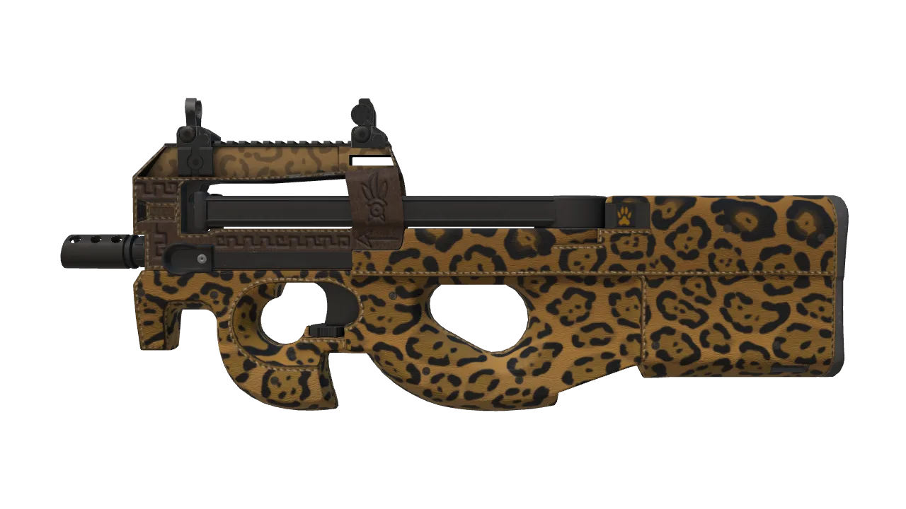 Souvenir P90 | Run and Hide (Minimal Wear) — Dust II light, front