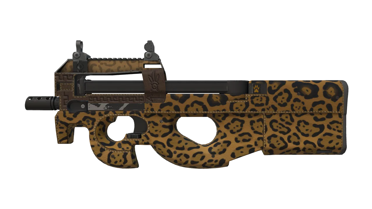 Souvenir P90 | Run and Hide (Well-Worn) — Dust II light, front