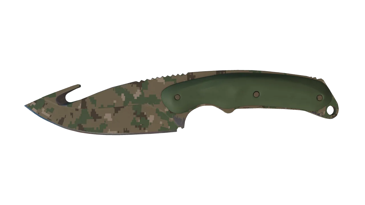 ★ Gut Knife | Forest DDPAT (Minimal Wear) — Dust II light, front