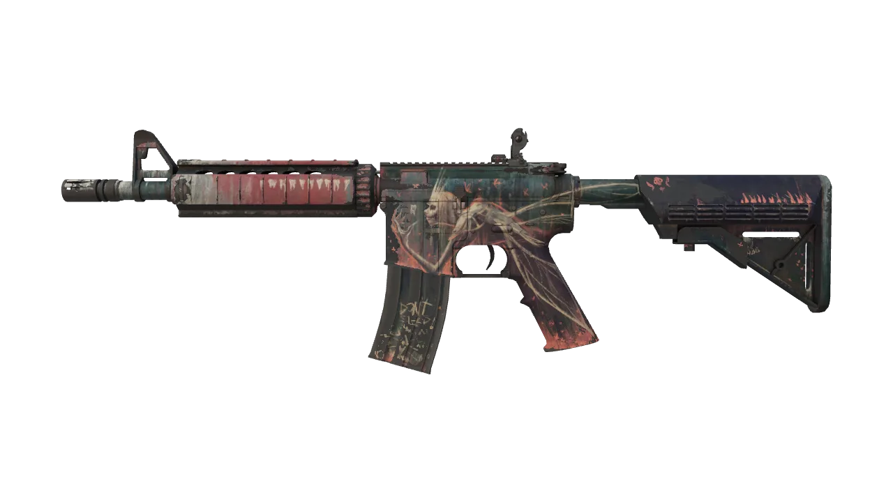 M4A4 | Tooth Fairy (Battle-Scarred) — Dust II light, front