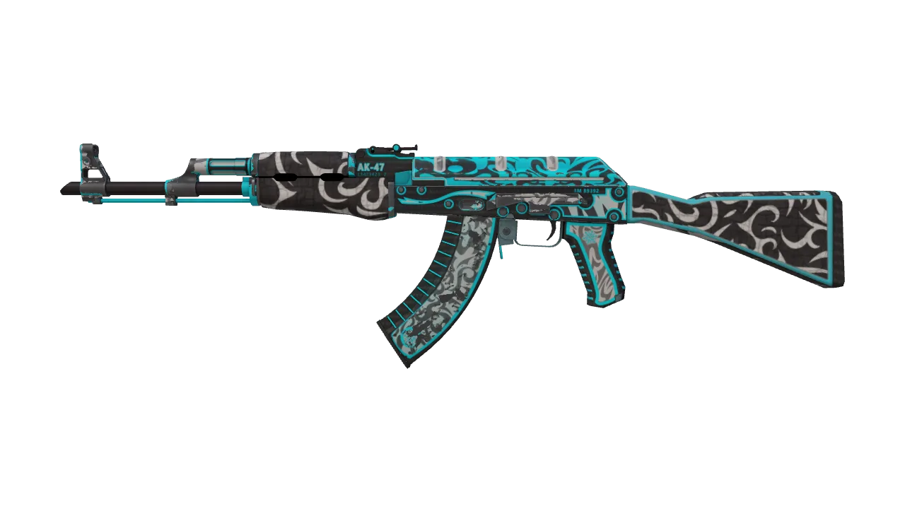 AK-47 | Frontside Misty (Well-Worn) — Dust II light, front