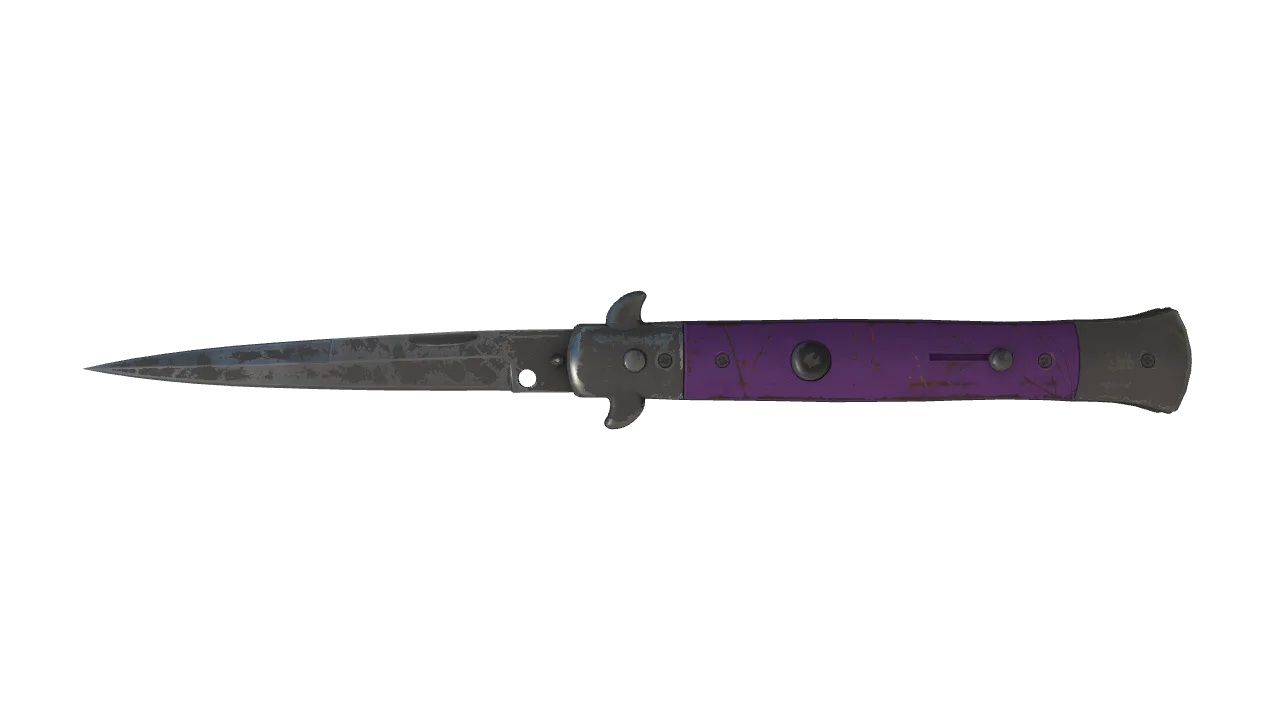 ★ Stiletto Knife | Ultraviolet (Battle-Scarred) — Dust II light, front