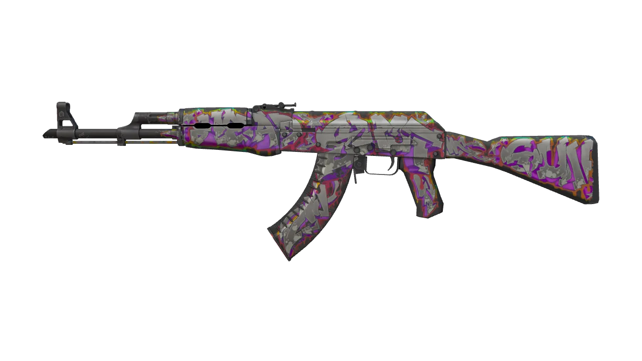 AK-47 | Head Shot (Well-Worn) — Dust II light, front