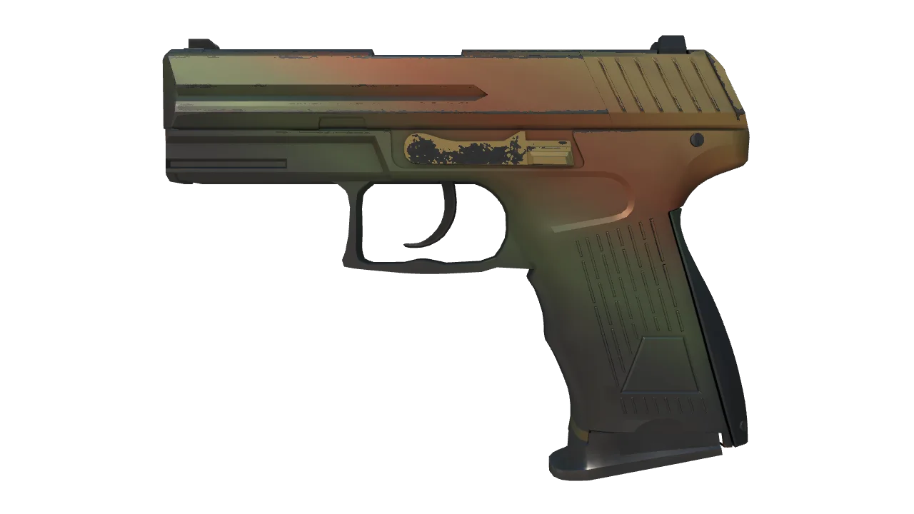 P2000 | Amber Fade (Factory New) — Dust II light, front