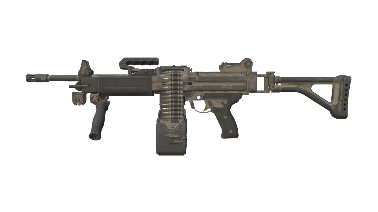 Negev | Raw Ceramic (Battle-Scarred) — Dust II light, front