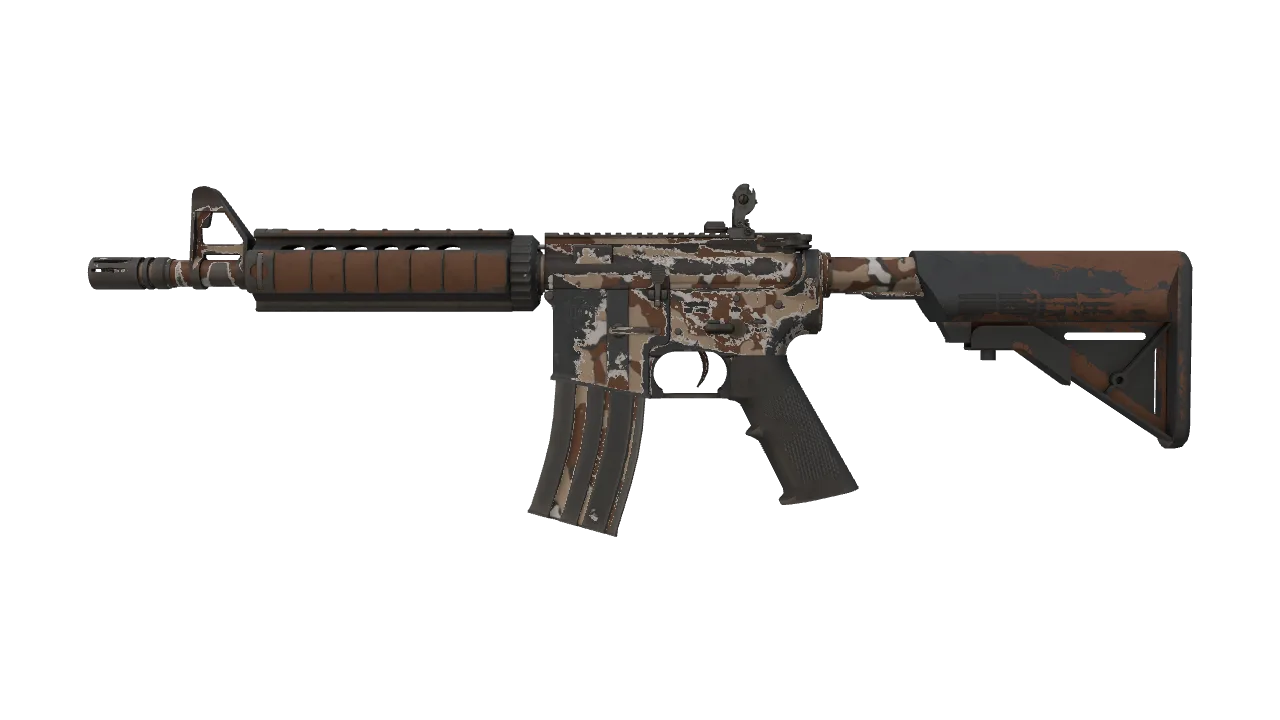 M4A4 | Desert Storm (Well-Worn) — Dust II light, front