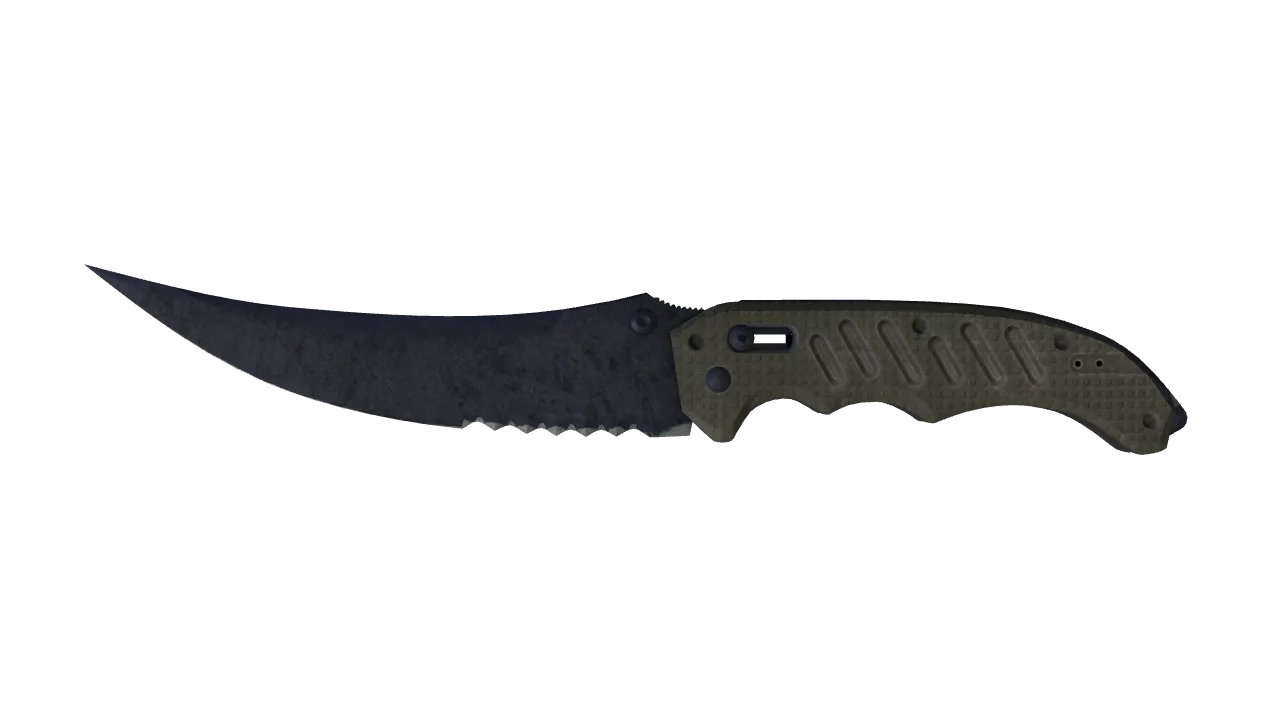 ★ Flip Knife | Blue Steel (Battle-Scarred) — Dust II light, front